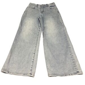 Risen Jeans Womens Wide Leg Light Wash Denim Pants Size 7/28